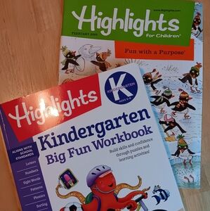 Highlights Kindergarten Workbook 2017 Plus 2005 Highlights Regular sz. Magazine